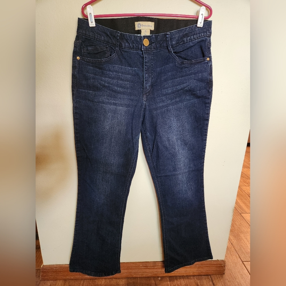 Democracy "Ab Solution" Bootcut Jeans Size 16 Mid Rise Dark Wash Stretch Denim - Picture 2 of 7